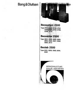 Bang and Olufsen Beolab 2500 service manual PDF